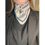 Foulard turquoise et beige femme – Accessoire chic | Melle Jeanne