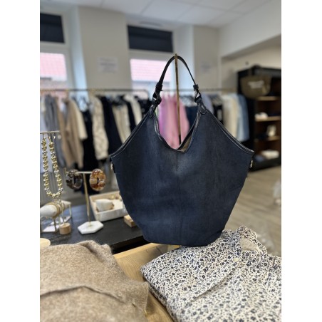 Sac en daim forme seau avec bandoulière – Sac femme chic & tendance