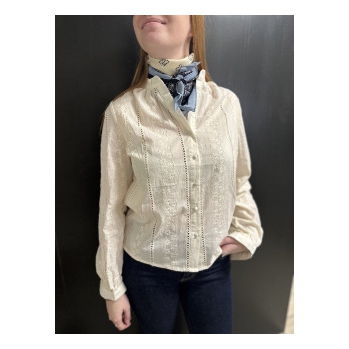 Chemise écru avec détails dentelle – Femme | Boutique Melle Jeanne