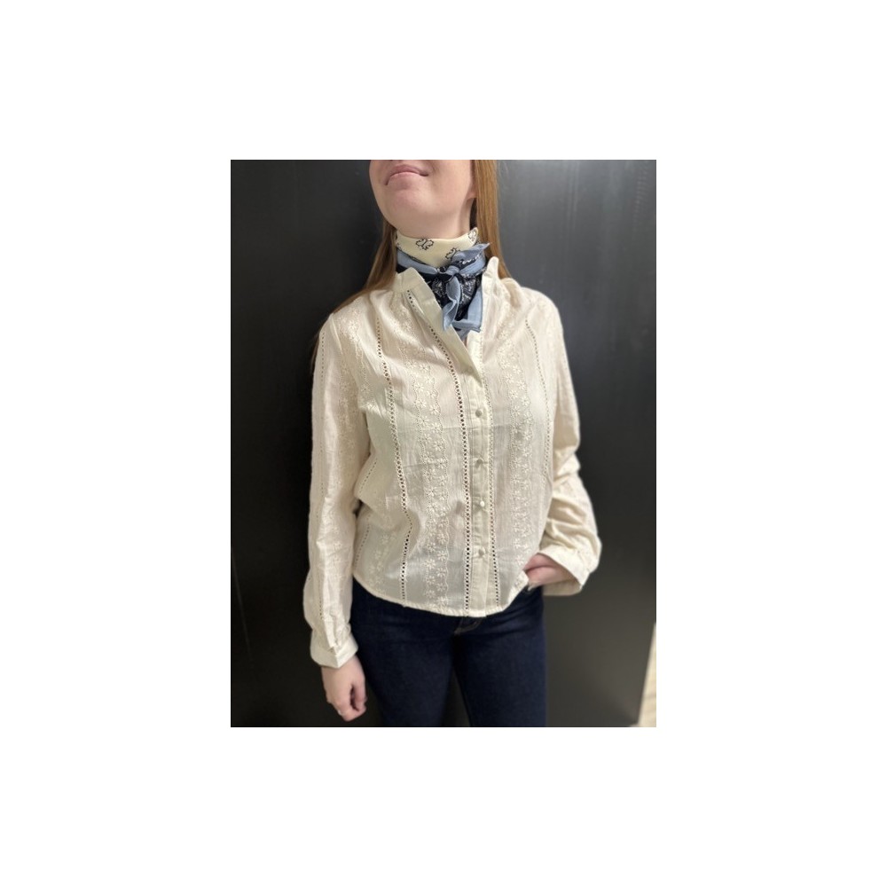 Chemise écru avec détails dentelle – Femme | Boutique Melle Jeanne