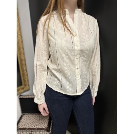 Chemise écru avec détails dentelle – Femme | Boutique Melle Jeanne