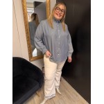 Chemise oversize Style plus rayée bleu marine | Melle Jeanne