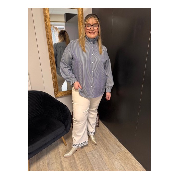 Chemise oversize Style plus rayée bleu marine | Melle Jeanne