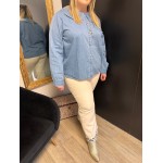 Chemise en jean Style plus col Claudine | Melle Jeanne