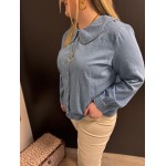 Chemise en jean Style plus col Claudine | Melle Jeanne