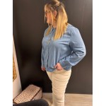 Chemise en jean Style plus col Claudine | Melle Jeanne