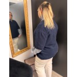 Maille Style plus manches courtes bleu marine | Melle Jeanne