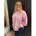 Chemise Style plus rayée col victorien rose ou bleu | Melle Jeanne