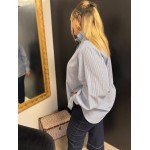 Chemise Style plus rayée col victorien rose ou bleu | Melle Jeanne