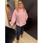 Chemise Style plus rayée col victorien rose ou bleu | Melle Jeanne