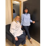 Chemise Style plus col victorien bleu clair ou bleu marine | Melle Jeanne