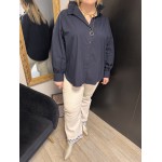 Chemise Style plus col victorien bleu clair ou bleu marine | Melle Jeanne