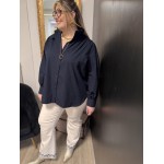 Chemise Style plus col victorien bleu clair ou bleu marine | Melle Jeanne