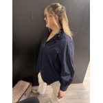 Chemise Style plus col victorien bleu clair ou bleu marine | Melle Jeanne
