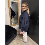 Chemise Style plus col victorien bleu clair ou bleu marine | Melle Jeanne