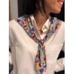 Chemise blanche oversize avec foulard fleuri | Melle Jeanne