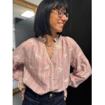 Chemise rose brodée femme | Melle Jeanne
