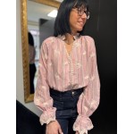 Chemise rose brodée femme | Melle Jeanne