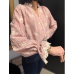 Chemise rose brodée femme | Melle Jeanne