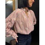 Chemise rose brodée femme | Melle Jeanne
