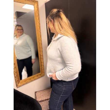 Gilet style plus inapril 1986 col montant bleu ou blanc | Melle Jeanne