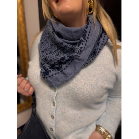 Gilet style plus inapril 1986 col montant bleu ou blanc | Melle Jeanne