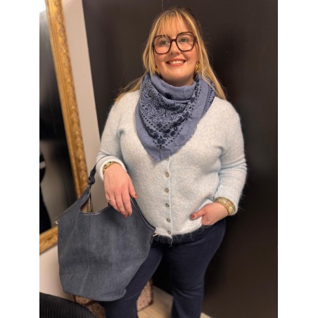 Gilet style plus inapril 1986 col montant bleu ou blanc | Melle Jeanne