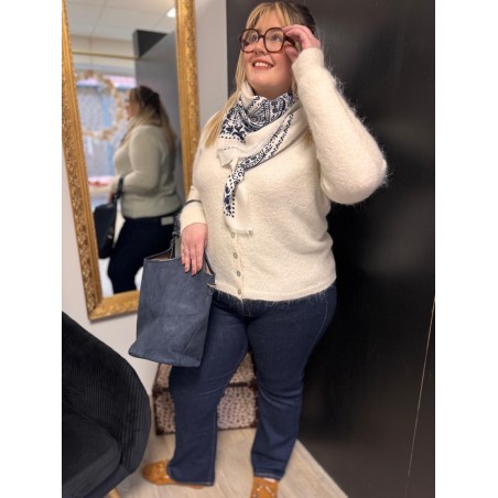 Gilet style plus inapril 1986 col montant bleu ou blanc | Melle Jeanne