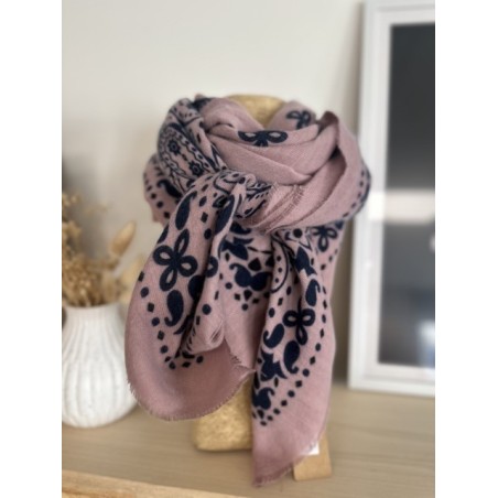 Écharpe douce 100% polyester rose, bleu ou blanc | Accessoire cocooning