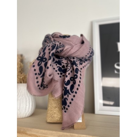 Écharpe douce 100% polyester rose, bleu ou blanc | Accessoire cocooning