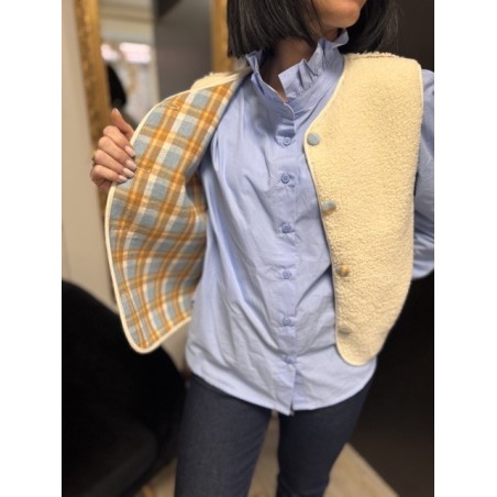 Gilet de berger réversible à carreaux – Tailles S à L | Melle Jeanne Arras