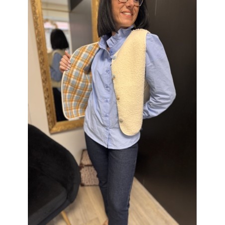 Gilet de berger réversible à carreaux – Tailles S à L | Melle Jeanne Arras