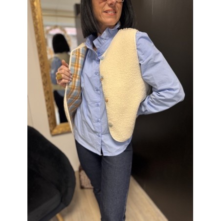 Gilet de berger réversible à carreaux – Tailles S à L | Melle Jeanne Arras