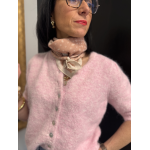 Gilet manches courtes col rond rose ou vert | Taille unique 36-42