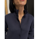 Gilet maille épaisse col victorien bleu marine ou ciel | Taille unique 36-40