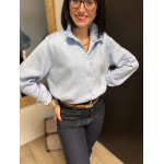 Gilet maille épaisse col victorien bleu marine ou ciel | Taille unique 36-40