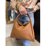 Sac en cuir camel ou beige  à rabat | Porté main et bandoulière