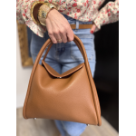Sac en cuir camel ou beige  à rabat | Porté main et bandoulière