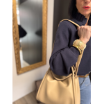 Sac en cuir camel ou beige  à rabat | Porté main et bandoulière