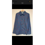 Chemise en jean cœurs rouges 100% coton | Style Plus XL à XXXL