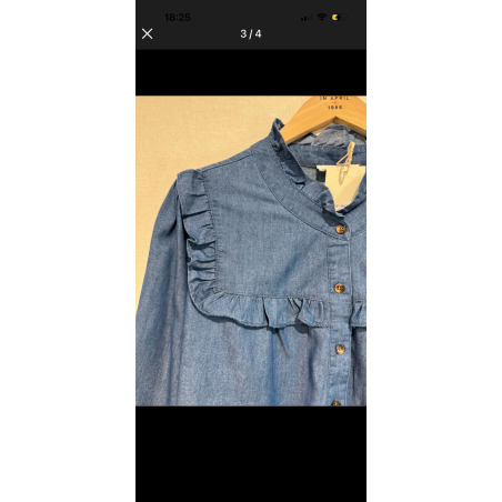 Chemise en jean fluide avec froufrous | Style Plus XL à XXXL