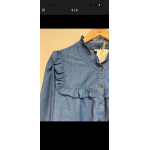 Chemise en jean fluide avec froufrous | Style Plus XL à XXXL