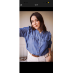 Chemise en jean fluide avec froufrous | Style Plus XL à XXXL