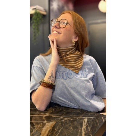 Tee-shirt Amour bleu, rose ou écru – Casual chic et féminin