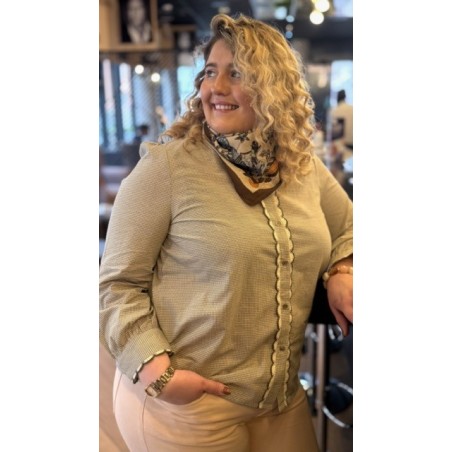 Chemise à carreaux kaki style plus – Casual et moderne