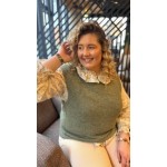 Pull sans manches kaki ou beige style plus – Confort et modernité