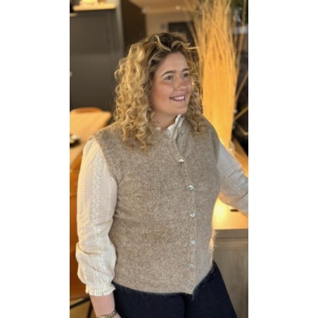 Pull sans manches kaki ou beige style plus – Confort et modernité