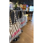 Sac cabas rayé message – Amour ou Soleil – Grand format été