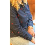 Chemise en jean cœurs rouges 100% coton | Style Plus XL à XXXL