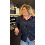 Chemise en jean cœurs rouges 100% coton | Style Plus XL à XXXL